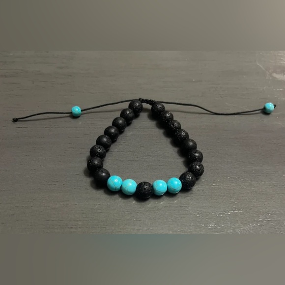 Lava Volcanic Stone Bead Bracelet - Picture 4 of 4